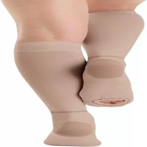 여성용 T.E.D. 항색전증 스타킹 허벅지-무릎 하이 남성용 15-20 mmHg 압박 TED 호스 점검용 발가락 구멍
