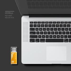합금 카드 판독기 4 포트 USB2.0 마이크로 SD TF M2 MS Pro Duo MMC DV 전화 카메라 메모리 어댑터(LED 표