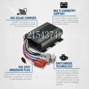 ATEM POWER 차량용 DC to 배터리 충전기, 태양광 MPPT 듀얼 시스템, 40A, 12V