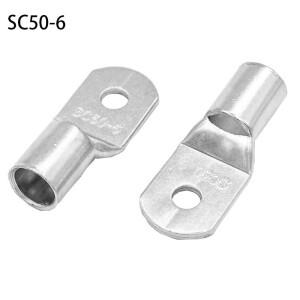 10PCS/5PCS SC50-6 구리 케이블 러그 키트 볼트 구멍 주석 도금 배터리 단자 노즈 와이어 커넥터