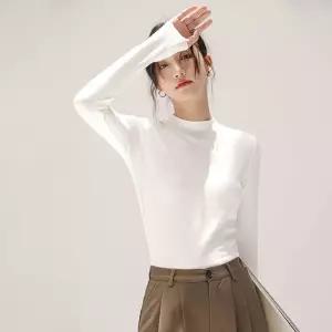 여성 모던 베이직 반폴라 4컬러 이너 긴팔티 LKT9517