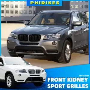 자동차 그릴망 튜닝 광택 블랙 전면 후드 키드니 그릴 ABS 듀얼 라인 BMW 호환 X3 F25 2010 2011 2012 2013