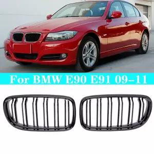 자동차 그릴망 튜닝 전면 키드니 더블 슬랫 그릴 레이싱 BMW 호환 3 시리즈 E90 E91 LCi 320i 318i 325i 20