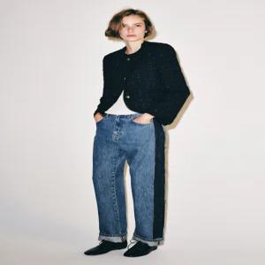 ZARA 자라 JEANS 진 청바지 ZW COLLECTION 온 컬렉션 롤업 미드라이즈 - 미디움 블루 4001/249/427