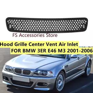 자동차 그릴망 튜닝 BMW 호환 E46 M3 2001-2006 51132694723 앞 범퍼 그릴 설치를위한 블랙 후드 센터 벤트