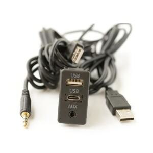 실용적인 자동차 확장 패널 케이블 USB Type-C Aux 인터페이스 전원 어댑터 수정