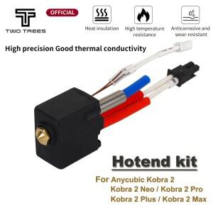Anycubic Kobra 2 Plus/2 Max/2 Neo/2 Pro 3D 프린터 헤드 황동 경질 강스틸 화산 노즐 용 24V 60W 핫 엔드