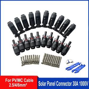 5/10 쌍 태양광 커넥터 PV 플매트 카펫 러그 1000V 30A 패널 키트 PV/MC 케이블 2.5/4/6mm²에 사용 가능