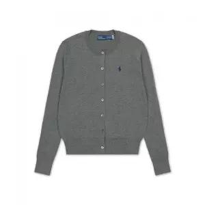 POLO RALPH LAUREN 코튼 크루넥 카디건-그레이 2449572