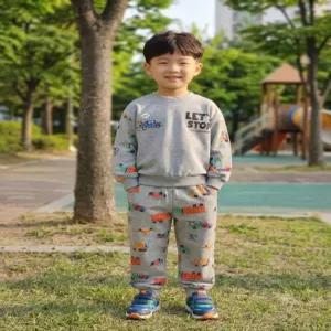 리틀밥독 키즈 봄가을옷 렛츠붕붕이 상하복 남여아 맨투맨티 조거바지 B263MWP15+16