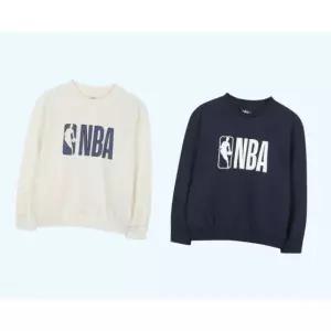 NBA키즈 어린이 (NBA키즈 어린이)NBA키즈 오버핏 빅로고 맨투맨 스웨트셔츠 스?셔츠 크루넥 티셔츠 상의(K