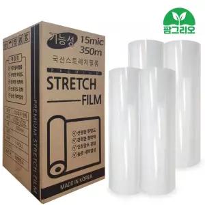 7겹 15mic x 500mm x 350m 4개 스트레치필름 투명 공장랩 파렛트 수동랩 랩핑랩 물류센터