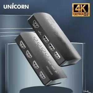유니콘 4K 4포트 HDMI KVM스위치 모니터 키보드마우스/확장/동시화면/제어/장치/전환/공유기/TV/게임기