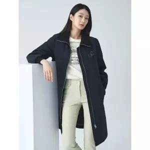 [하프클럽/지센]여성 신클라우드 니트카라 롱 점퍼형 코트 LCCAO122_BK