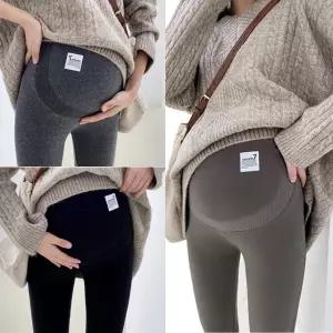 겨울 임산부 레깅스 임부바지 기모 밍크 임부복쫄바지 9부