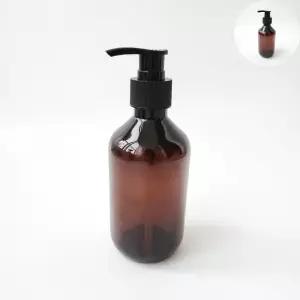 브라운 반투명 원형 펌핑용기 디스펜서 300ml 세제통