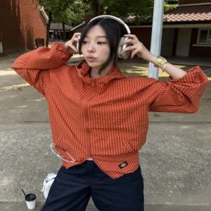 디키즈 그리드 체크 라이트 윈드브레이커 Orange 6084316