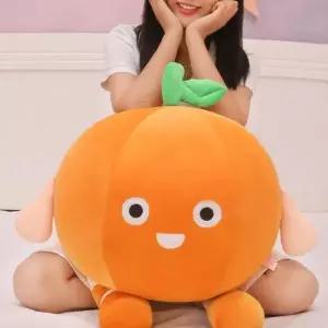 [셀러허브]푹신한 귀여운 대형 감귤 찰떡 쿠션 인형 40cm 모찌 탱자 탱귤 오렌지 애착 봉제 (S14791761)