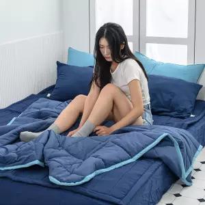 윤즈잡화 이불 패드세트 퀸 네이비 패드 네이비 솜이불