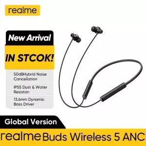 새로운 realme Buds Wireless 5 ANC 13.6mm 다이나믹 베이스 드라이버 Bluetooth 5.4 50dB 하이브리드 소음