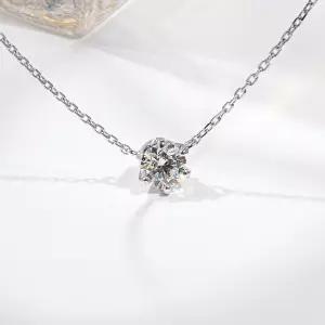 3부 5부 다이아 목걸이 천연 GIA 6프롱 샤이니 일체형 결혼 기념일 선물 1캐럿
