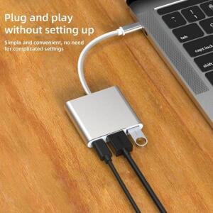 3in 1 USB C 허브 HDMI 4K 어댑터 PC 노트북/핸드폰 연결 장치용  도킹 스테이션 변환기