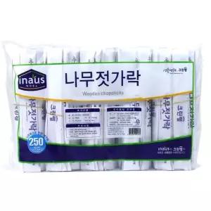 [HZ8] 20cm 일회용 나무젓가락 250개입 우드젓가락 도시락