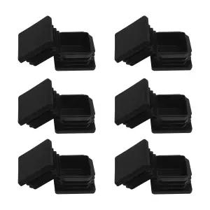 3.2cm 1.25인치 정사각형 튜브 엔드캡 플라스틱 플러그 12팩 블랙
