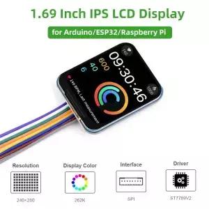 169 인치 LCD IPS 스크린 240×280 SPI 인터페이스 Arduino 32 Raspberry Pi 4B 3B Zero용 262K 색상