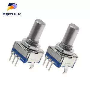 호환  5PCS EC11 오디오 인코더 20 위치 로터리 인코더 코드 스위치 3Pin 플인 유형 15mm 하프 샤프트