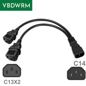 AC 전원 Y 스플리터 코드 숏 IEC 320 케이블 C14 남성-듀얼 여성 PSU PC 모니터용