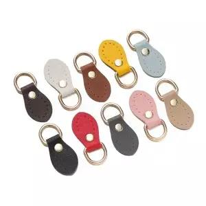 수제 가방 버클 스트랩 PU 가죽 금속 핸드백 어깨 DIY 지퍼 풀러 수동 지갑 액세서리 로트당 2 개