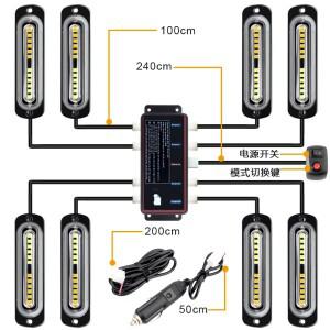 1세트 8x12LED 12V 자동차 구급차용 스트로브 라이트  스위치가 있는 적색  청색 점멸등