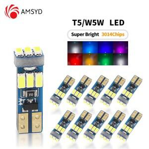 10Pcs  T5 W3W W1.2W 70 73 74 슈퍼 밝은 LED 전구 자동차 경고 표시기 계기판 라이트 대시 보드 게이지 램