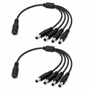 티놀지 DC전원 4분배 케이블 5.5x2.1mm CCTV LED 아답터 분배잭 연장케이블