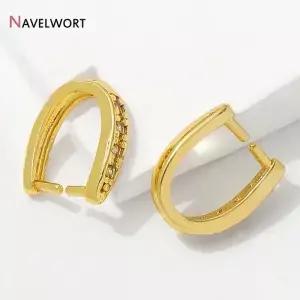 14K 금도금 황동 금속 펜던트 베일 후크 쥬얼리 제작용 지르콘 홀더 제작 액세서리