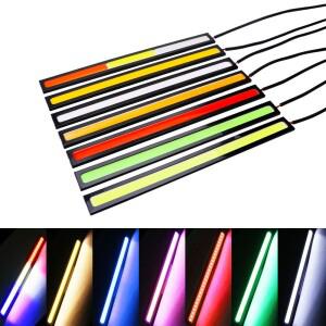 17cm COB 자동차 주간 러닝 라이트 DRL LED 스트립 외부 방수 블루 핑크 레드 그린 앰버 1Pc
