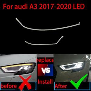 아우디 A3 - LED DRL 헤드 라이트 가이드 플레이트 주간 러닝 자동차 주행 바