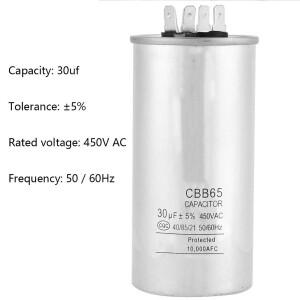CBB65 30uF 커패시터 AC 450V 원통형 전동