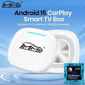 3in 1 안드로이드15 무선 카플레이 오토 MMB MAX 스마트 박스 QCM6350 8코어 GPS 와이파이 4G SIM AI 유튜