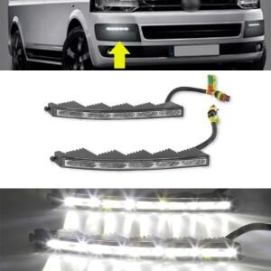 주간 주행등 LED DRL 안개등 교체 범퍼, 폭스바겐 멀티밴 T5 2010-2015 용