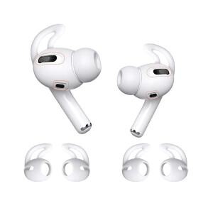 Airpods Pro 용 듀얼의 실리콘 이어 버드 케이스 3 헤드폰 미끄럼 방지 소프트 후크 캡 커버