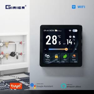 GIRIER TUYA 와이파이 온도조절기 TFT 스크린 스마트 온도 워터/가스 보일러 전기 바닥 난방 알렉사와 호환