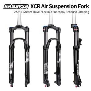 SR SUNTOUR XCR32 에어 서스펜션 포크 27.5인치 댐핑 리바운드 조절 락아웃 기능 100x9/110x15mm MTB 충격