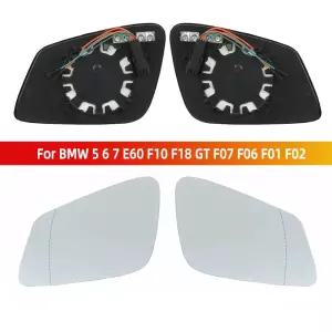 BMW 5 6 7 E60 F10 F18 GT F07 F06 F01 F02 51167186587 51167186588용 왼쪽 오른쪽 열선 미러 유리 (4핀)