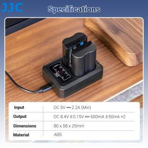 JJC EN-EL25 배터리 충전기 USB C 듀얼 슬롯 니콘 Z50 II Z Zfc 카메라용 MH-32