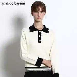 [아날도바시니(ARNALDO BASSINI)] 컬러배색 니트 (택가격 118000원)