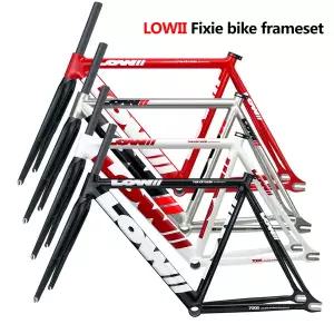 자전거프레임 LOWII 700C 픽스드 기어 자전거 프레임셋 53/55cm/57cm 알루미늄 합금 트랙 픽시 싱글 스피드