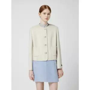 씨씨콜렉트 [CC콜렉트] 캐시미어 블렌드 칼라리스 핸드메이드 자켓 C254MSG151