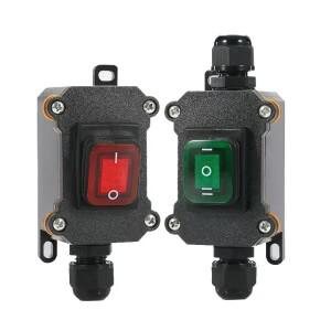 야외 온/오프 방수 IP67 정션 박스 인라인 전원 코드, 마린 로커 스위치, 20A 고전류 커넥터, 110V-220V,